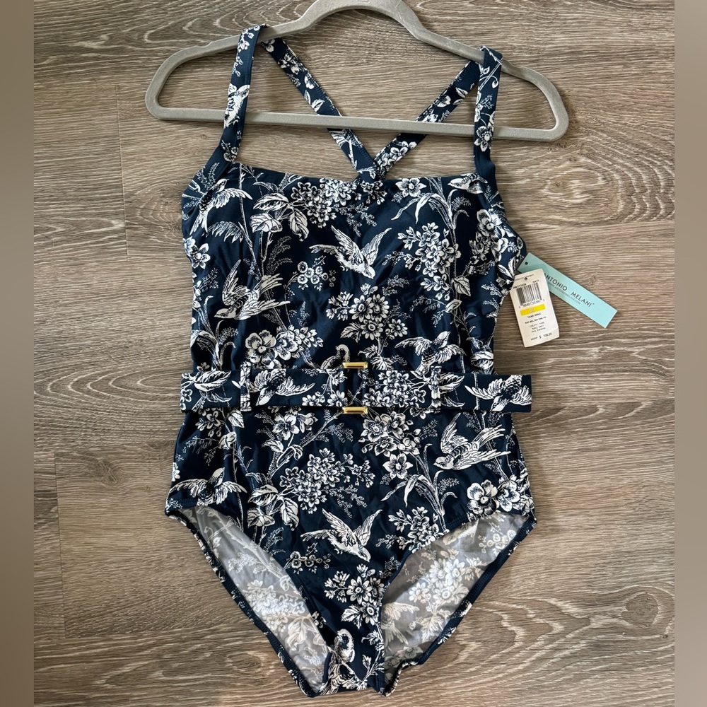 Antonio Melani - One Piece Belted Swimsuit NEW WITH TAGS